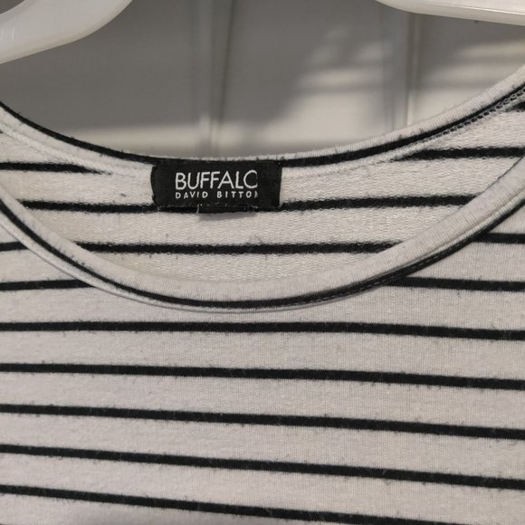 USED Buffalo David Bitton Women's French Terry Short Sleeve Tee Sz S $40 FFF249 - Picture 3 of 3